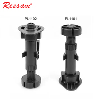 Ressam Chine Vente en gros Tube rond en plastique noir Pieds de socle Pieds de table réglables Pieds d'armoires de cuisine pour meubles