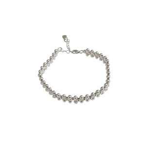 Vintage Boho Retro Women's 925 Sterling Silver Beaded Chain <b>Bracelet</b> Textured <b>Ball</b> Link Stackable Jewelry for Gift - Product Image 6
