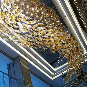 Hersteller niedriger Preis individueller Kronleuchter Mall Hotel Lobby großer bunter Glas-Kronleuchter