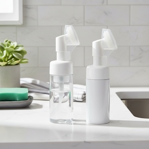 100ml 120ml 150ml 200ml 250ml <b>Empty</b> White Transparent <b>Plastic</b> Mousse Foam Pump <b>Bottle</b> with Brush - Product Image 2