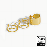 Bijoux fins minimalistes en or à boucle ouverte et à triple bande pour femmes Vente en gros sur mesure pour mariages fêtes anniversaires