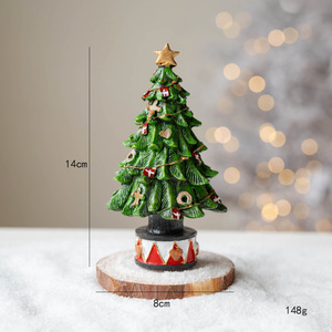 Dropshipping Shopify <b>Mini</b> Resin <b>Christmas</b> <b>Tree</b> And House Tabletop Decor With Light Up Options Holiday Photo Prop - Product Image 3