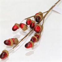 Vente en gros de branche d'acorn artificielle personnalisée de 60 cm, fausse branche de baies d'automne pour arrangement floral en vase, décoration d'automne pour la maison et les mariages