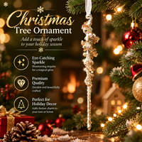 Hochwertige Luxus-Weihnachtsdekorationen Handbedruckte Hirschform PC Glitzer Hängende Ornamente