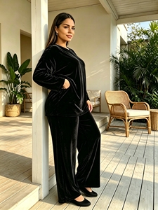 Ensemble deux pièces ample grande taille pour femme – Tenue décontractée pour le quotidien et les sorties, ensemble assorti deux pièces - Product Image 2