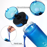 Bouteille d'eau 3-en-1 givrée couleur graduelle PC pour le cyclisme en plein air avec couvercle infuseur Accès direct Boissons sportives à usage commercial