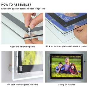 CF1A 12V/24V 직사각형 아크릴 가장자리 조명 사인 베이스 플랫 크리스탈 LED 조명기구 메뉴 패널의 뜨거운 판매 - Product Image 6