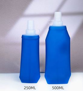 T Tersely Paquete de 2 Botellas de Agua Plegables de TPU de 500 ml para Senderismo, Correr, Ciclismo, Maratón (Gris) - Product Image 4