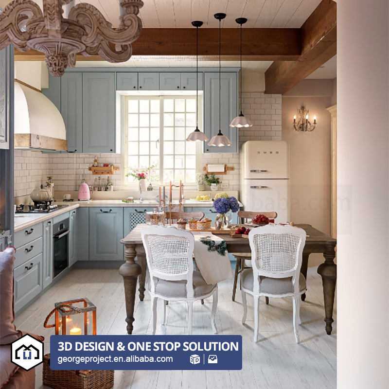 Meuble de cuisine bleu