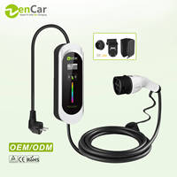 Chargeur de voiture électrique domestique double sécurité 16A Type 2 EV portable avec capteur de température Schuko & PCB, état neuf