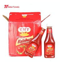 Groothandelsprijs Geblikte Tomatensaus in Fles & Doos 340g met OEM Private Labels Zoetzuur Aroma Hoge Zuiverheid