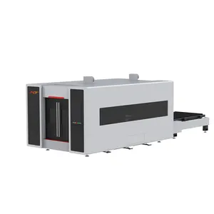 Mesin pemotong Laser Fiber CNC 1500W 2000W, mesin pemotong Fiber Laser pelat Platform tertutup untuk harga logam