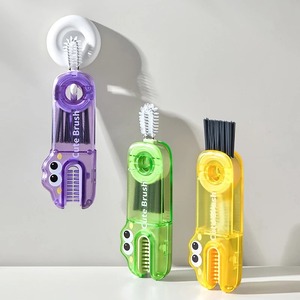 3 in 1 Cartoon Cup Cleaning Brush Rotating Bottle Lid Brush <b>Plastic</b> Cup <b>Cleaner</b> for Water Bottle Baby Bottle Cup - Product Image 4