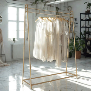 Commercial Grade Modern <strong>Tall</strong> Rustproof Freestanding Garment Display Stand Wire <strong>Shelving</strong> for Wedding Dress Rack Photo Studio - Product Image 2