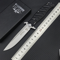 Couteau de poche pliant russe HOKC D2 en acier pour la chasse, le camping, la survie en plein air, avec manche en G10