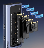 UGREEN casing Hard Disk Tipe C ke USB, casing Hard Disk USB, casing Enclosure SSD M.2 Nvme PCIe aluminium SATA M.2