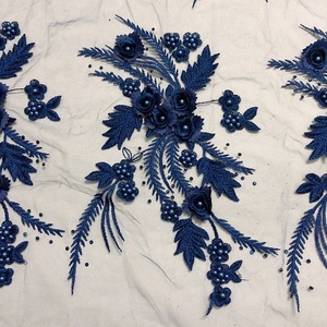Fantasia ricamata 3d in pizzo con perline Applique con strass LT20415 - Product Image 5