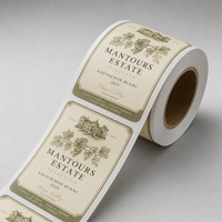 Étiquette imprimée en rouleau de qualité supérieure, imperméable, pour le devant des bouteilles de cidre, vente en gros par le fabricant Jinyu