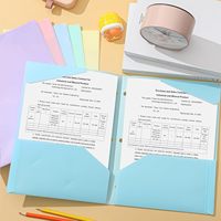 Carpetas de Plástico con Bolsillo Frontal Transparente, Carpetas Resistentes con 2 Bolsillos y Ranura para Tarjetas para Estudiantes, Oficina, Profesores