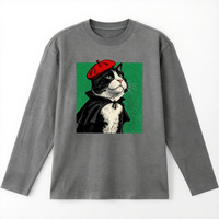 T-shirt à manches longues de qualité supérieure pour hommes OEM/ODM, col rond, épaules tombantes, t-shirts de marque pour hommes