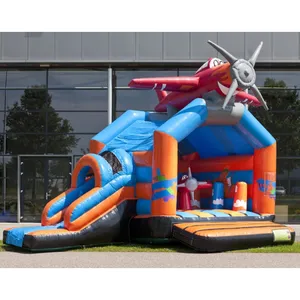 Wholesale Plane Bouncing Castle With Slide Commercial Inflatable Bouncy Castle Bounce House Slide Combo For Kids
