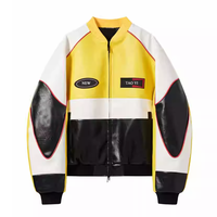 Veste bomber de course à l'esprit varsity avec broderie surdimensionnée en applique, couleur personnalisée, silhouette, imperméable, lettre sur le devant