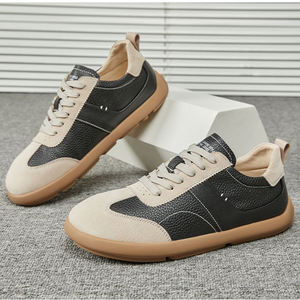 Chaussures décontractées tendance pour hommes, chaussures de marche de haute qualité, style bas, respirantes, en cuir, antidérapantes, semelle souple, chaussures de sport - Product Image 1
