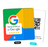 Venta al por mayor de alta calidad muestra gratis tarjetas TAP NFC revisión tarjeta de visita carte NFC Google con código QR programable