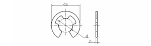 Circlips externes <span class=keywords><strong>de</strong></span> type E en acier inoxydable populaire <span class=keywords><strong>de</strong></span> haute qualité - Product Image 2