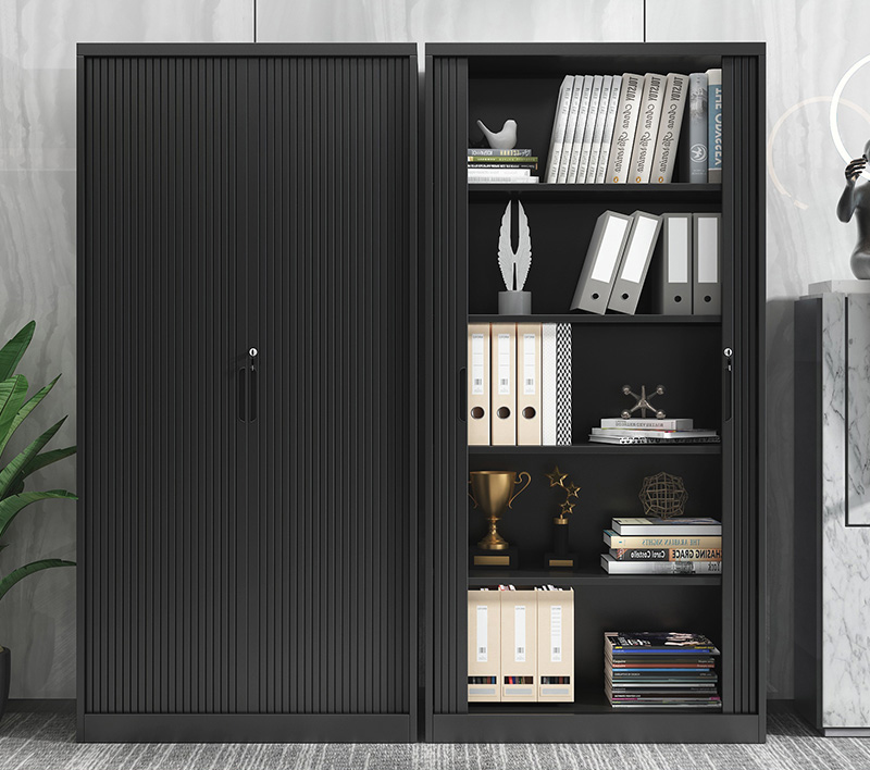 1850 Rolling Door Cabinet Black