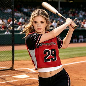 Unisex Crew Neck Cropped Color <b>Block</b> Baseball Jersey Custom Logo Print Flag 100% Polyester Anti-Bacterial Quick Dry Breathable - Product Image 5
