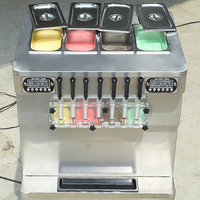 Machine à glace molle professionnelle 7 saveurs en acier inoxydable de haute qualité 60-65L/h certifiée CE pour lait/fruits et snacks
