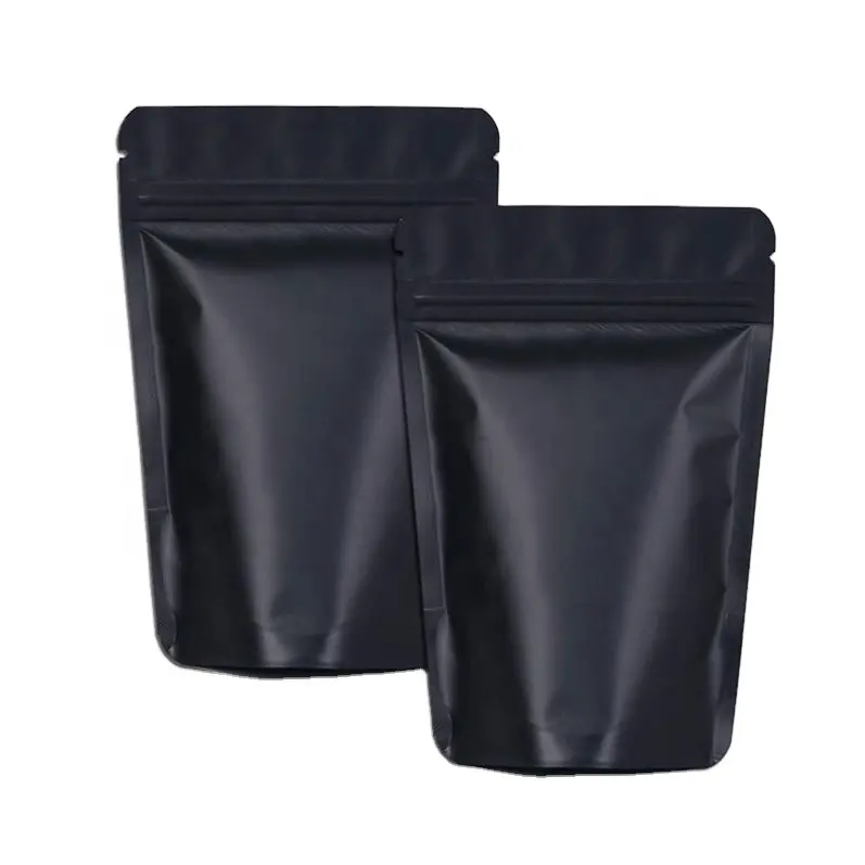 Lingjie Matte black Color Aluminum Plated Mylar Stand Up Zipper Bags