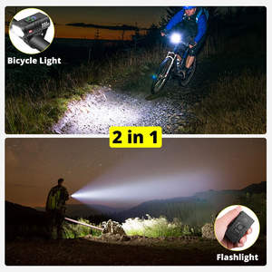 Luz <span class=keywords><strong>LED</strong></span> Delantera <span class=keywords><strong>para</strong></span> Bicicleta con Indicador de Batería, Recargable por USB, Batería Incorporada, Aleación de Aluminio, Accesorio de Ciclismo <span class=keywords><strong>para</strong></span> Conducción Nocturna - Product Image 6