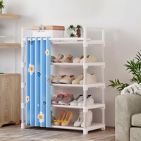 Étagère à chaussures en métal détachable à 4/5 niveaux, avec housse en tissu anti-poussière, antirouille, organisateur Zapatera pour sacs et outils