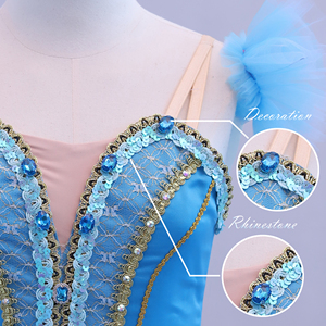 T0154 Vente en gros usine Robes de ballet professionnelles bleues avec <span class=keywords><strong>tutu</strong></span> en forme de plateau - Product Image 4