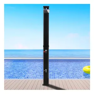 Kangrun 2024 new launch modern design energy-saving sunlight power 40L square black outdoor swimming pool garden solar shower