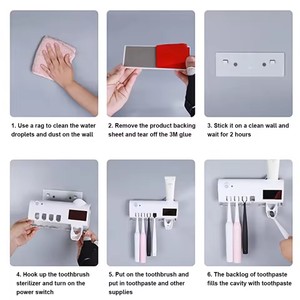 Disinfettante gratis punzone a parete porta spazzolino automatico spremere dentifricio intelligente porta spazzolino da denti - Product Image 4