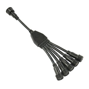 Waterproof 1 To 6 Male And Female Connector Cable For Led Outdoor <b>Lighting</b> PvC <b>Plug</b> <b>In</b> Adapter Splitter Extension Cord - Product Image 3