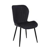 Chaise de salle à manger moderne en PU rembourrée avec pieds en métal pour la maison, le bureau, la villa, l'appartement, l'hôtel