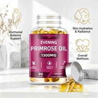 Huile d'Onagre Haute Puissance 1300mg (109mg GLA) – Soutien Hormonal et Bien-être – Solution Complète de Compléments Alimentaires pour Adultes