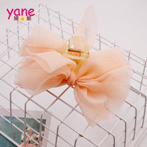 Venta al por mayor de pinzas para el pelo de estilo coreano con pinzas para el nudo del lazo de gasa, pinzas acrílicas de tiburón para niñas - Product Image 4