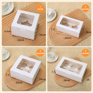 Tùy Chỉnh 2/4/6/12 Sâu Răng Rõ Ràng Cửa Sổ Cấp Thực Phẩm Kraft Giấy Bánh Hộp Cho Cupcakes Bánh Nướng Bánh Quy Dập Nổi Cho Bánh Cửa Hàng - Product Image 6
