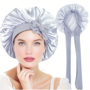 <span class=keywords><strong>Bonnet</strong></span> de <span class=keywords><strong>nuit</strong></span> en satin <span class=keywords><strong>bonnet</strong></span> de <span class=keywords><strong>nuit</strong></span> en satin avec bandeau à nouer pour la tête chapeau pour femmes <span class=keywords><strong>cheveux</strong></span> tressés <span class=keywords><strong>bouclés</strong></span> pour le quotidien - Product Image 4