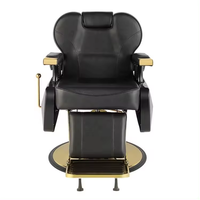 Vente directe d'usine, fauteuil de barbier doré, fauteuil de salon pour barbier, fauteuil de coiffure hydraulique avec pompe robuste