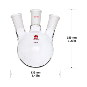 Nhiệt Độ Cao Sức Đề Kháng Trong Suốt Thủy Tinh Borosilicate Phòng Thí Nghiệm Thủy Tinh <span class=keywords><strong>3</strong></span> Cổ Vòng Dưới <span class=keywords><strong>Flask</strong></span> Bình Đun - Product Image 6