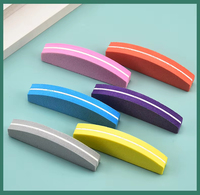 Lime à ongles double face en éponge, grain 100/180, forme demi-lune, mini blocs colorés, professionnelle, durable, réutilisable, en papier de verre