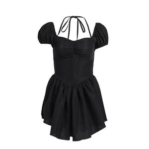 Elegante Sexy Night Club Girls Sólido Sin mangas Fuera del hombro Mini Vestidos para mujeres - Product Image 5