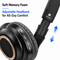 Headphone Nirkabel Lipat Premium Deep Bass Over-Ear 5.3 Stereo dengan Bantalan Telinga Nyaman untuk Musik, Olahraga, dan Game PC