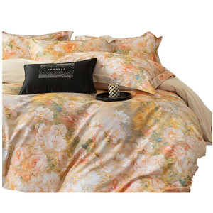 Parure de lit florale Nanzhimeng 4 pièces en coton sergé brossé – Housse de couette et draps pour une ambiance chaleureuse automne-hiver dans la chambre - Product Image 5